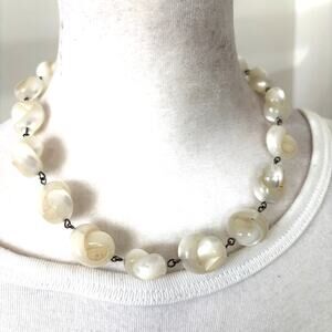 Vintage Baroque Pearl and Sterling Silver Estate Necklace
